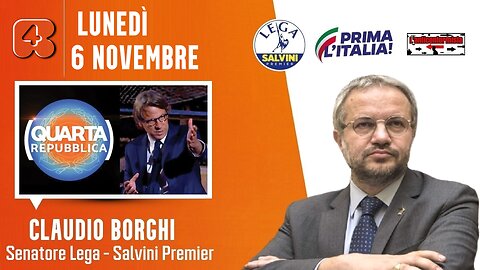 🔴 Interventi del Sen. Claudio Borghi ospite nella trasmissione "4° Repubblica" su Rete4 (6/11/2023)