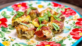 Keto Stuffed Mushroom Pizza Bites