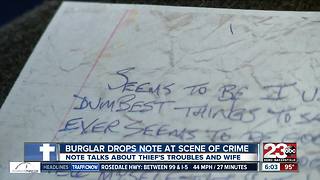 Thief leaves behind note after burglary