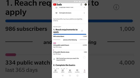 Monetization Tab is Now Available on YouTube Studio in Mobile Comm#youtubeshorts#youtubeupdat#viral