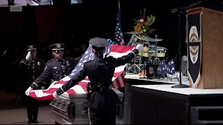 Officer Gordon Beesley funeral: Taps and folding of the flag