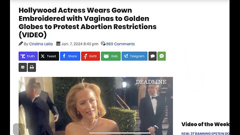 Hollywood Actress Wears Gown Embroidered with Vaginas to Golden Globes to Protest Abortion Restrict