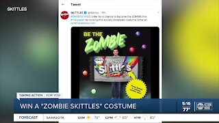 Skittles giving away Zombie Skittles costume that releases 'aroma of rotten zombie'