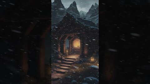 Relaxing Blizzard at a NORDIC TOMB | Fantasy Howling Wind & Blowing Snow Ambience
