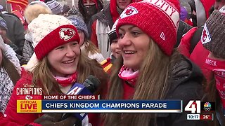 Ryan's rap: Ryan Marshall celebrates along parade route with fans