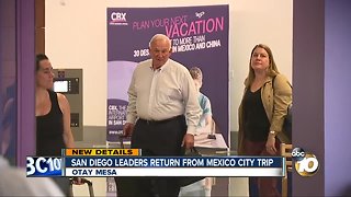 San Diego leaders return from Mexico City trip