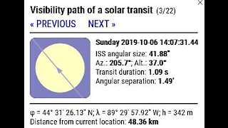 ISS transits the sun 10-06-19