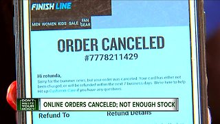 Online orders cancelled after stock runs out