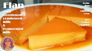 Flan With Sweetened Condensed Milk & Evaporated Milk | Leche Flan | EASY RICE COOKER CAKE RECIPES