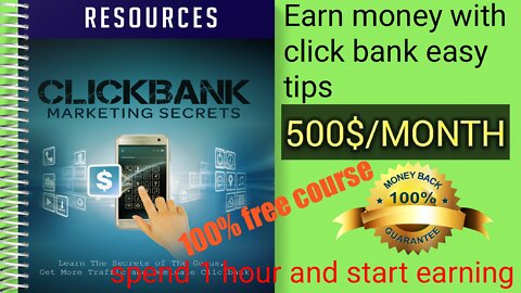 Earn money with click bank easy tips 7th video full free series earn 500$/month