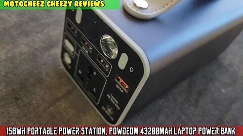 Powdeom 43200mAh 158Wh Portable Power Station, Laptop Power Bank with 150W AC Outlet