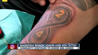 Bakersfield resident honors Kobe Bryant with tattoo of NBA legend's jersey numbers
