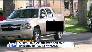 Outpouring of support for man targeted by racist vandals