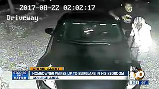 Homeowner wakes up to burglars in his bedroom