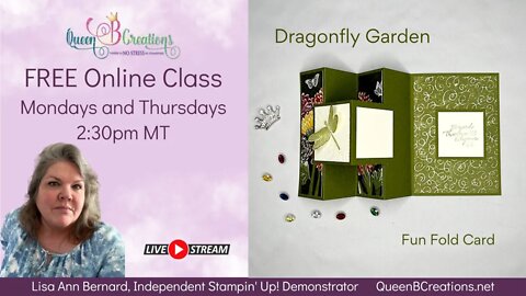 👑 Stampin' Up! Dragonfly Garden W-V Fun Fold Card