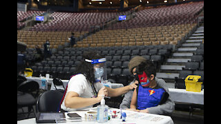 Children being injected at the Scotiabank Arena in Toronto, Canada 12/12/21