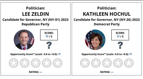OppScore Side by Side - You Decide Matchup Lee Zeldin vs Kathy Hochul for NY Governor