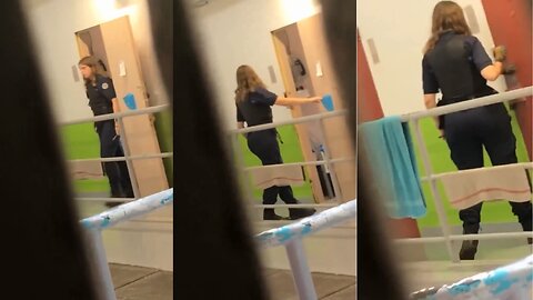 Female Prison Guard Caught coming out Male Prison Cell Alone