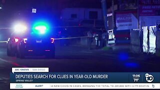 San Diego deputies search for clues in year-old murder
