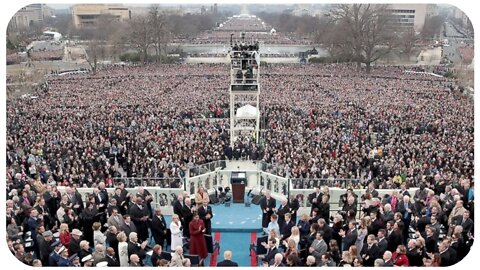 The National Mall when President Trump spoke on January 20, 2017