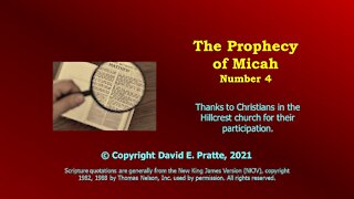 Video Bible Study: Micah - #04