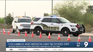 Single-vehicle crash involving motorcycle delays traffic on Benson Highway