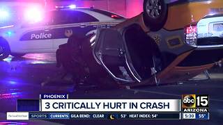 Three hurt in collision involving taxi in Phoenix