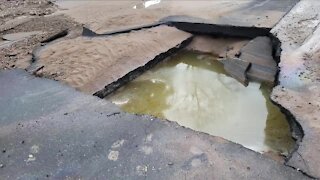 Neighbors on east Denver street speak out about numerous sinkholes