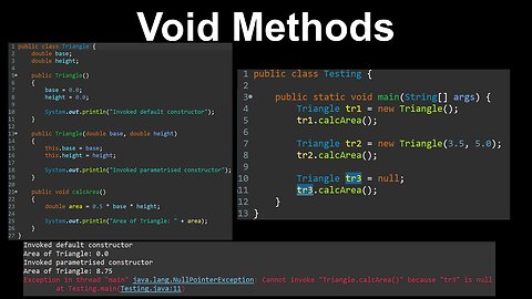 Void Methods, Classes, Objects - AP Computer Science A