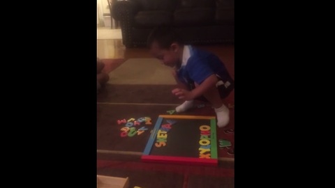 Toddler correctly spells out 'xylophone' - Can you?