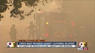 Crews make progress against California wildfires