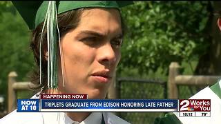 Triplets graduate from Edison, honor late father