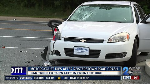 Motorcyclist dies after Reisterstown Road crash