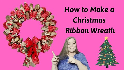 Christmas Ribbon Wreath #2 ~ Fun and Easy Christmas Wreath ~ Dollar Tree Ribbon Wreath DIY