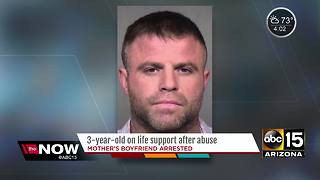 Young girl on life support after abuse from mother's boyfriend