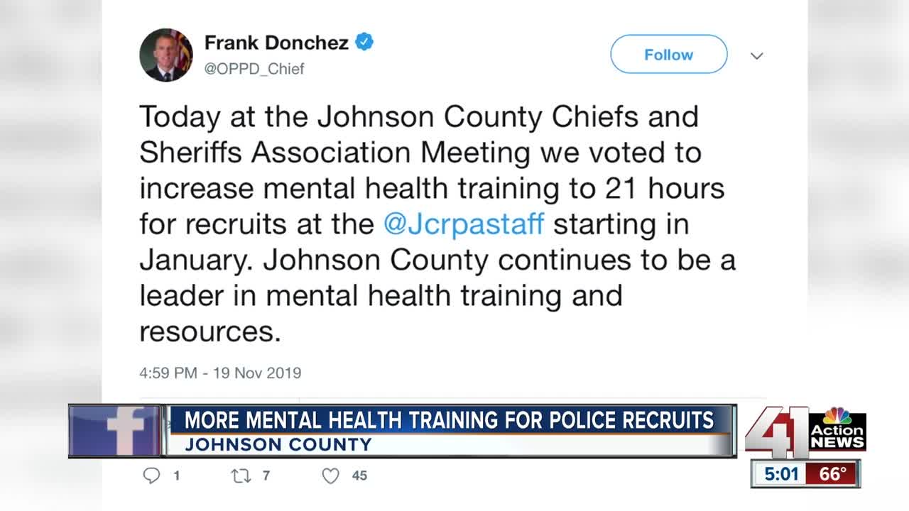 Overland Park police chief announces increase in mental health training for recruits