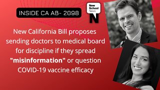 CA bill would have med board punish healthcare workers for spreading COVID-19 "misinformation"