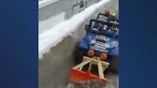 Kid-sized snow plow
