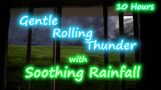 10 Hours - Rolling Thunder with Peaceful Soothing Rainfall