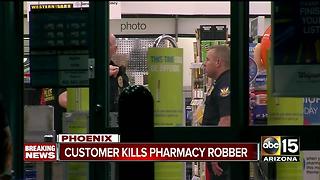 Witness shot and killed pharmacy robber during armed robbery attempt at a Phoenix Walgreens