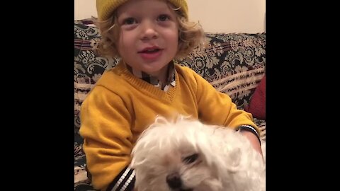 Little kid and his dog sing the ultimate birthday song duet