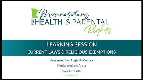 Learning Session #3 - Religious Exemptions