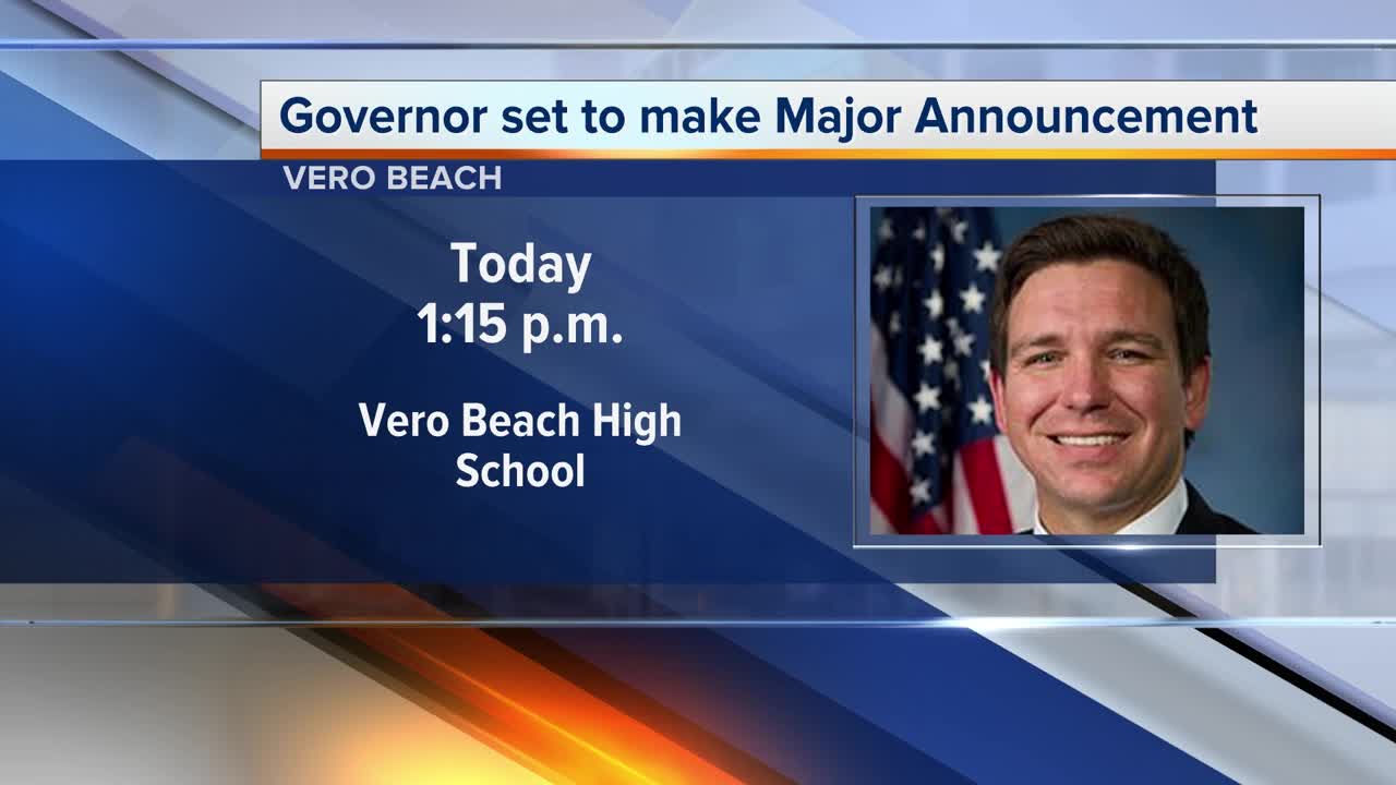 Gov. DeSantis in Vero Beach Thursday to make announcement