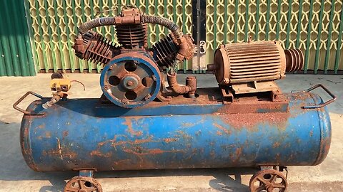 Restoration Old Rusty Air Compressor // PUMA - Restore BIG Air Compressor Taiwan