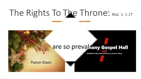 Jesus's Rights To The Throne: Mat. 1: 1-17