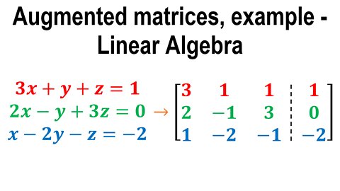 Augmented matrices, row operations, example - Linear Algebra