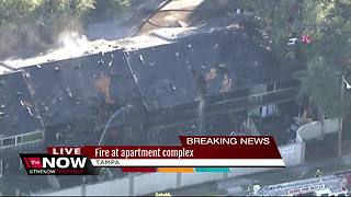 Firefighters battle two-alarm fire at town homes in Tampa