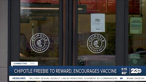 Chipotle freebie to reward and encourage vaccinations
