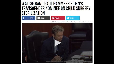 Rand Paul Hammers Biden’s Transgender Nominee on Child Surgery, Sterilization