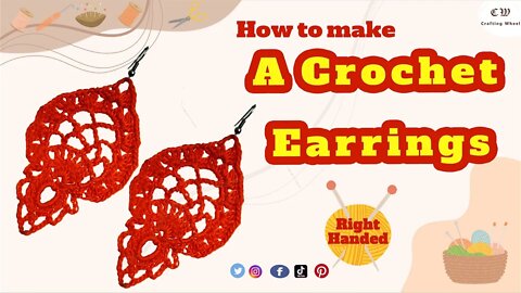 How to make crochet earrings (Right Handed)